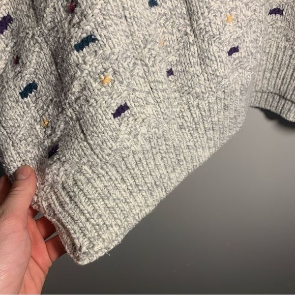 VINTAGE Made in USA Northern Reflections White/Grey Knit Sweater (Size Large) - Picture 4 of 13